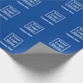 Firmenlogo Deep Blue White Company Name Geschenkpapier (Ecke)