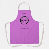 Firmenlogo Deep Mauve Mitarbeiter Name Apr Schürze (Vorderseite)