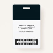 Firmenlogo des Mitarbeiters, Strichcode-Individuel Ausweis (Rückseite)