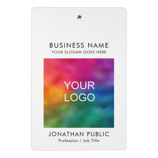 Firmenlogo des Unternehmens Mini Klemmbrett (Rückseite)