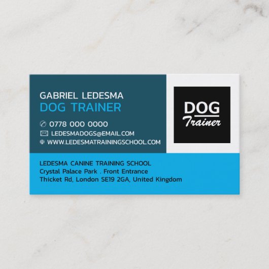 Firmenlogo, Dog Trainer Visitenkarte (Vorderseite)