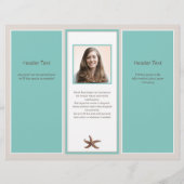 Firmenlogo Dreiseitenbroschüre Türkisgrün Flyer (Hinten)