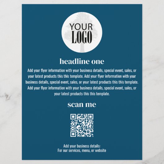 Firmenlogo Einfach Minimalistischer blauer Flyer (Vorne)