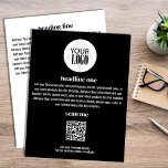 Firmenlogo Einfach Minimalistischer Flyer Schwarz<br><div class="desc">Dieses Design verfügt über einen Business-Flyer,  können Sie Ihr Logo,  sowie Ihren URL QR-Code,  mit einem einfachen minimalistischen,  modernen,  schwarz-weiß Stil mit einem eleganten,  erstellen Sie Ihre eigene Vorlage,  perfekt für jedes kleine Unternehmen.</div>