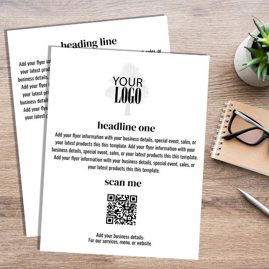Firmenlogo Einfach Minimalistischer Flyer Schwarz