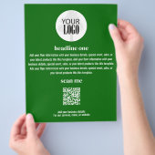 Firmenlogo Einfach Minimalistischer grüner Flyer (Hand)