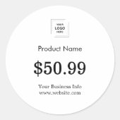 Firmenlogo | Einfache Aufkleber mit dem White Pric (Vorderseite)