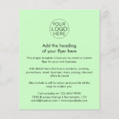 Firmenlogo | Einfache hellgrüne Benutzerdefiniert Flyer (Vorne)
