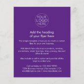 Firmenlogo | Einfache Lila Benutzerdefiniert Flyer (Vorne)