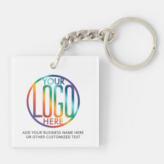 Firmenlogo Einfache moderne Unternehmensförderung Schlüsselanhänger (Rückseite)