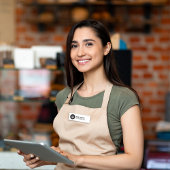 Firmenlogo Einfache Name des Mitarbeiters Namensschild