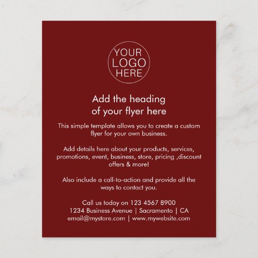 Firmenlogo | Einfache Red Custom Flyer (Hinten)