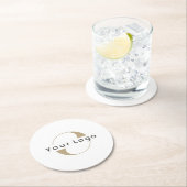 Firmenlogo Einfache Saubere Minimalfirma Runder Pappuntersetzer (Vor Ort)