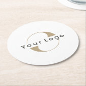 Firmenlogo Einfache Saubere Minimalfirma Runder Pappuntersetzer (Angewinkelt)