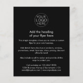 Firmenlogo | Einfache Schwarz-weiße Benutzerdefini Flyer (Hinten)