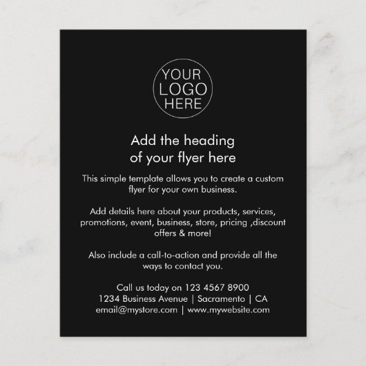 Firmenlogo | Einfache Schwarz-weiße Benutzerdefini Flyer (Vorne)