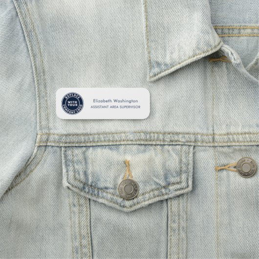 Firmenlogo Einfache Unternehmensmitarbeiter Namensschild (Beispiel)