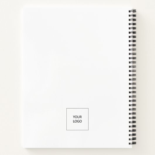 Firmenlogo Einfache weiße, elegante Notebook-Plane Notizblock (Rückseite)