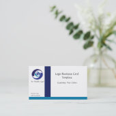 Firmenlogo - Einfaches blaues Logo Visitenkarte (Stehend Vorderseite)