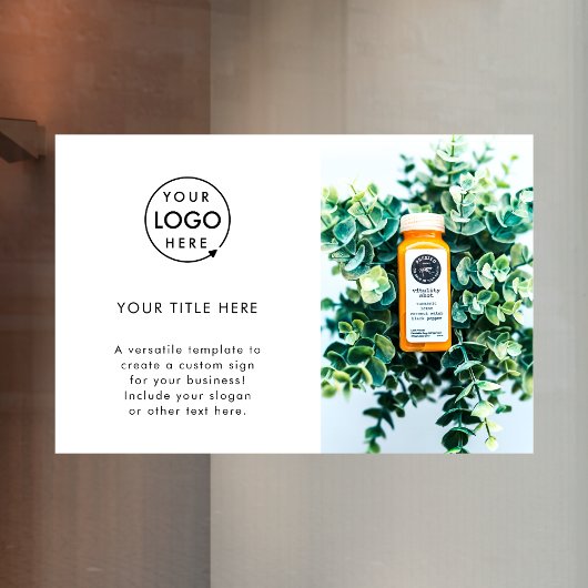 Firmenlogo | Einfaches Minimalistisches Foto Fensteraufkleber