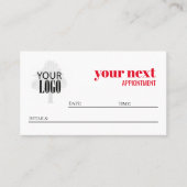 Firmenlogo Einfaches Minimalistisches Rot Terminkarte (Vorderseite)