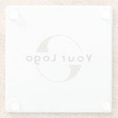 Firmenlogo einfaches, sauberes Unternehmen Glasuntersetzer (Rückseite)