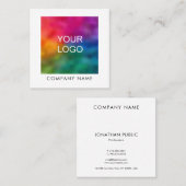 Firmenlogo Elegante Moderne Berufliche Vorlage Quadratische Visitenkarte (Vorne/Hinten)