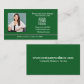 Firmenlogo | Employee Foto Dark Green Visitenkarte (Vorne/Hinten)
