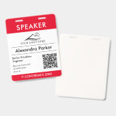 Firmenlogo Ereignis QR-Code rote ID Ausweis (Vorder- & Rückseite)