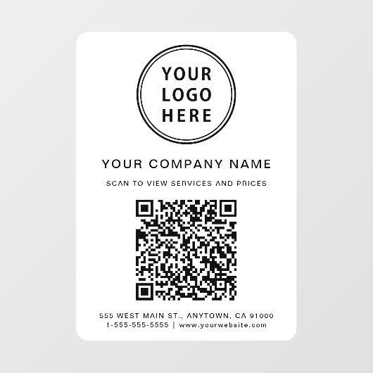 Firmenlogo Erstellen Sie Ihren QR-Code Fensteraufkleber (Blatt)