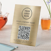 Firmenlogo Erstellen Sie Ihren QR-Code Gold Sockelschild (In Situ)