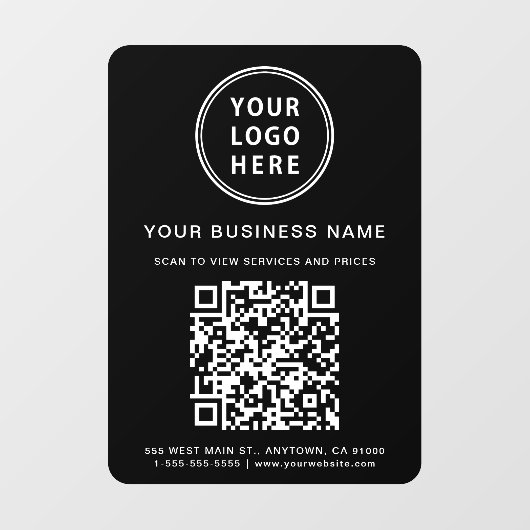 Firmenlogo Erstellen Sie Ihren QR-Code schwarz Fensteraufkleber (Blatt)