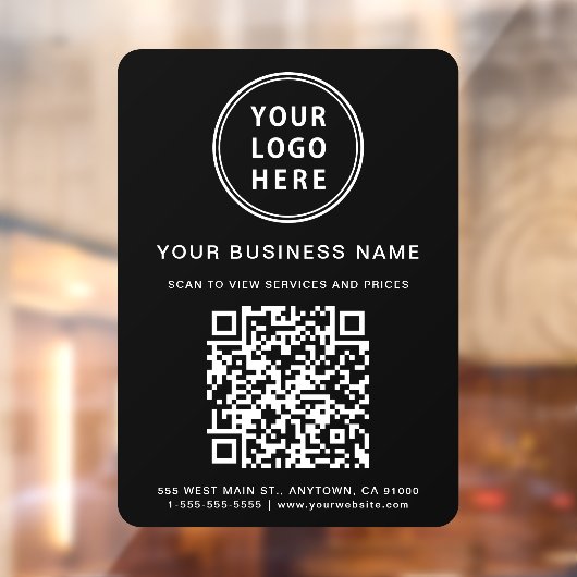 Firmenlogo Erstellen Sie Ihren QR-Code schwarz Fensteraufkleber (Blatt 2)