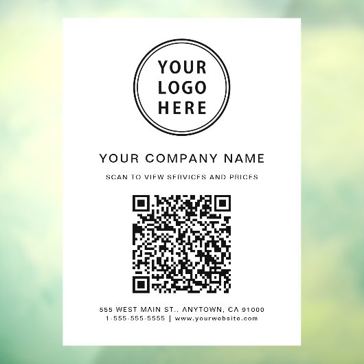 Firmenlogo Erstellen Sie Ihren QR-Code Weiß Fensteraufkleber (Blatt 3)