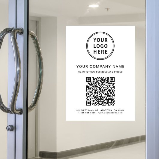 Firmenlogo Erstellen Sie Ihren QR-Code Weiß Fensteraufkleber