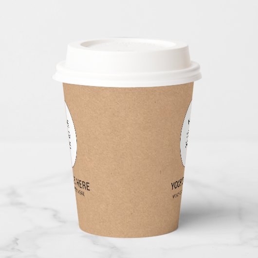 Firmenlogo Event Rustikales Kunsthandwerk mit Lid Pappbecher (Links)