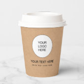 Firmenlogo Event Rustikales Kunsthandwerk mit Lid Pappbecher (Rückseite)