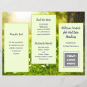 Firmenlogo Faltbroschüre Sonnenschein grün Flyer (Vorne)