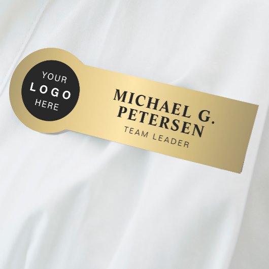 Firmenlogo Faux-Gold-Mitarbeiter Namensschild