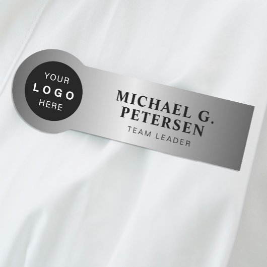 Firmenlogo Faux-Silber Mitarbeiter Namensschild