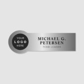 Firmenlogo Faux-Silber Mitarbeiter Namensschild (Vorderseite)