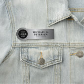 Firmenlogo Faux-Silber Mitarbeiter Namensschild (Beispiel)