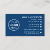 Firmenlogo Fax QR Code Professional Navy Visitenkarte (Vorderseite)