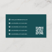 Firmenlogo Fax QR-Code Professional Türkgrün Visitenkarte (Rückseite)