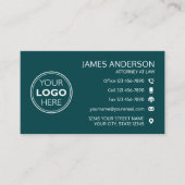 Firmenlogo Fax QR-Code Professional Türkgrün Visitenkarte (Vorderseite)