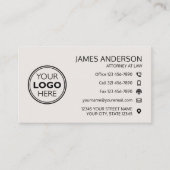 Firmenlogo Fax QR-Code professionell cremeweiß Visitenkarte (Vorderseite)