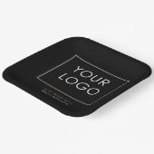 Firmenlogo Firmenlogo Schwarzes Quadrat Pappteller (Gewinkelt)