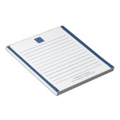 Firmenlogo Firmenname Blue Border Notizblock (angewinkelt)