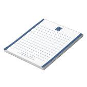 Firmenlogo Firmenname Blue Border Notizblock (Rotiert)