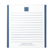 Firmenlogo Firmenname Blue Border Notizblock (Vorderseite)